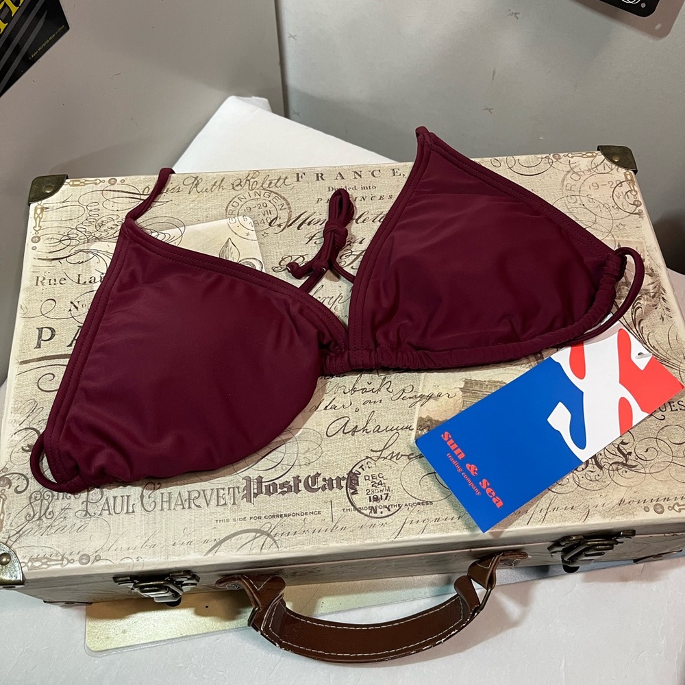 Sun & Sea Burgundy Bikini Top